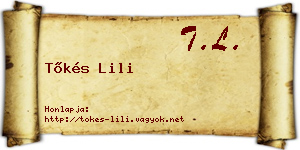 Tőkés Lili névjegykártya